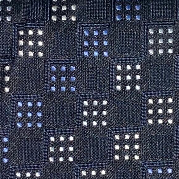 Vtg Roberto Villini Necktie Black Blue Silk Handmade 60.5x4 Traditional Preppy - Picture 3 of 9